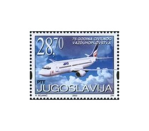 75th anniversary of Civil Aviation in Yugoslavia - Yugoslavia 2002 - 28.70