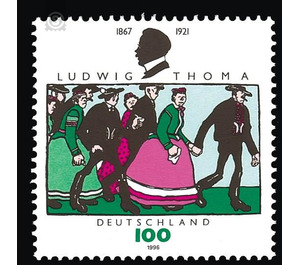 75th anniversary of death of Ludwig Thoma  - Germany / Federal Republic of Germany 1996 - 100 Pfennig