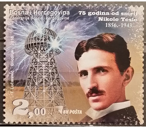 75th Anniversary of death of Nikola Tesla - Bosnia and Herzegovina 2018 - 2