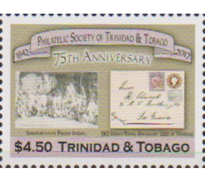 75th Anniversary of Trinidad & Tobago Philatelic Society - Caribbean / Trinidad and Tobago 2018 - 4.50