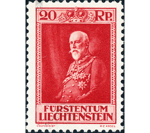 80th birthday  - Liechtenstein 1933 - 20 Rappen