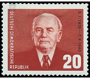 85th birthday of President Wilhelm Pieck  - Germany / German Democratic Republic 1961 - 20 Pfennig