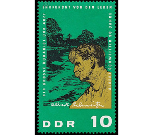 90th birthday of Albert Schweitzer  - Germany / German Democratic Republic 1965 - 10 Pfennig