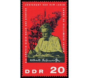 90th birthday of Albert Schweitzer  - Germany / German Democratic Republic 1965 - 20 Pfennig