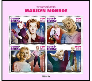 95th Anniversary of the Birth of Marilyn Monroe - West Africa / Guinea-Bissau 2021