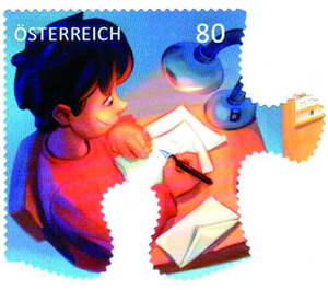 A letter's journey (1) -  Series: comic stamps jigsaw  - Austria / II. Republic of Austria 2019 - 80 Euro Cent