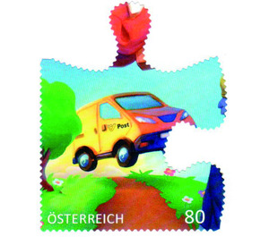 A letter's journey (3) - Series: comic stamps jigsaw  - Austria / II. Republic of Austria 2019 - 80 Euro Cent