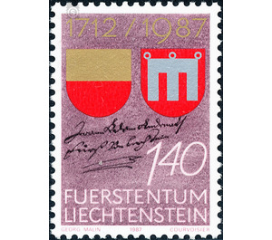 Acquisition of the county  - Liechtenstein 1987 - 140 Rappen