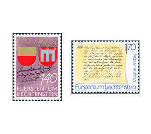 Acquisition of the county  - Liechtenstein 1987 Set