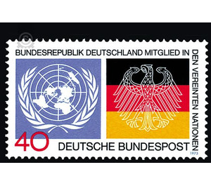 Admission of the Federal Republic of Germany to the United Nations (UNO)  - Germany / Federal Republic of Germany 1973 - 40 Pfennig