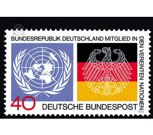 Admission of the Federal Republic of Germany to the United Nations (UNO)  - Germany / Federal Republic of Germany 1973 - 40 Pfennig