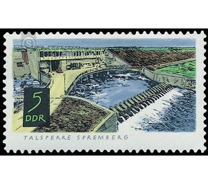 After 1945 built dams  - Germany / German Democratic Republic 1968 - 5 Pfennig