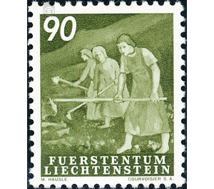 Agriculture work  - Liechtenstein 1951 - 90 Rappen