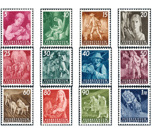 Agriculture work  - Liechtenstein 1951 Set