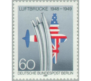 Airlift Memorial, allied US & UK flags forming airplane - Germany / Berlin 1989 - 60