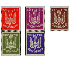 Airmail stamp series  - Germany / Deutsches Reich 1923 Set