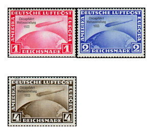 Airmail stamp set  - Germany / Deutsches Reich 1933 Set