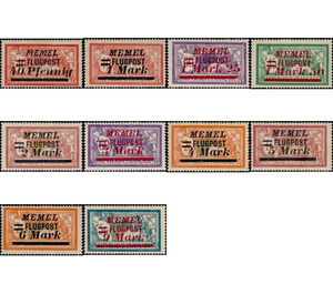 Airmail stamps from France - Germany / Old German States / Memel Territory 1922 Set