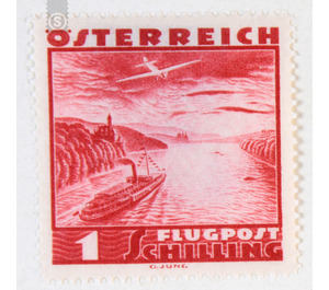 Airplane over landscape  - Austria / I. Republic of Austria 1935 - 1 Shilling