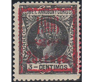 Alfonso XIII Surcharged on 3c - Central Africa / Equatorial Guinea  / Elobey, Annobon and Corisco 1906 - 25