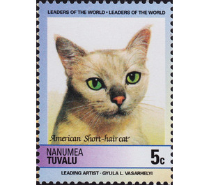 American Short-hair (Felis silvestris catus) - Polynesia / Tuvalu, Nanumea 1985