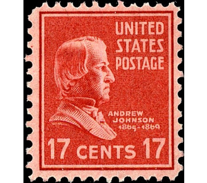 Andrew Johnson (1808-1875), 17th President of the U.S.A. - United States of America 1938