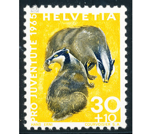 Animals - Badger  - Switzerland 1965 - 30 Rappen