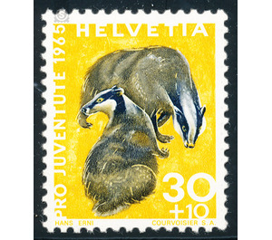 Animals - Badger  - Switzerland 1965 - 30 Rappen