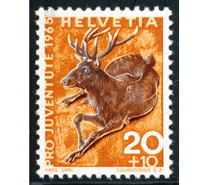 Animals - deer  - Switzerland 1965 - 20 Rappen