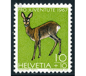 Animals - deer  - Switzerland 1967 - 10 Rappen