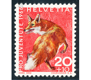 Animals - fox  - Switzerland 1966 - 20 Rappen