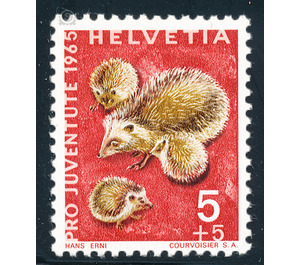 Animals - hedgehogs  - Switzerland 1965 - 5 Rappen