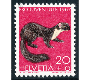 Animals - pine marten  - Switzerland 1967 - 20 Rappen