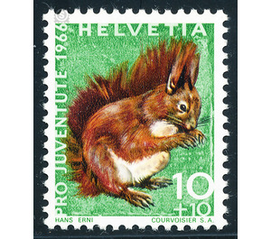 Animals - Squirrel  - Switzerland 1966 - 10 Rappen