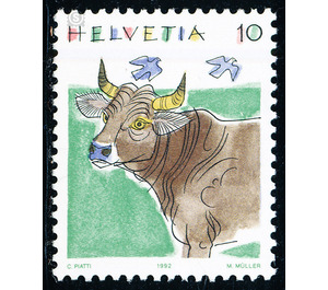 animals  - Switzerland 1992 - 10 Rappen