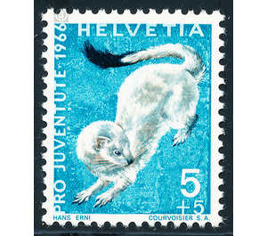 Animals - Weasel  - Switzerland 1966 - 5 Rappen