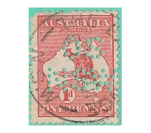 Australia Map with OS NSW perforated - Melanesia / New South Wales 1916