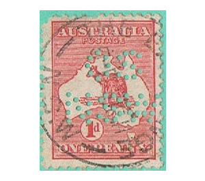 Australia Map with OS NSW perforated - Melanesia / New South Wales 1916