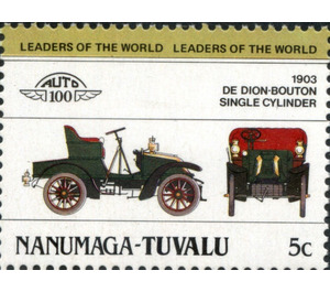 Automobile type of 1984 - 1903 De Dion Bouton Single Cylind… - Polynesia / Tuvalu, Nanumaga 1984