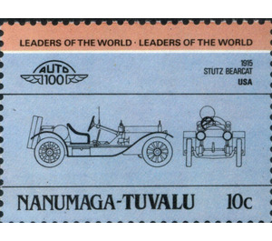 Automobile type of 1984 - 1915 Stutz Bearcat USA - Polynesia / Tuvalu, Nanumaga 1984