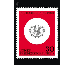 Awarding of the Nobel Peace Prize to the United Nations World Children's Fund (UNICEF)  - Germany / Federal Republic of Germany 1966 - 30 Pfennig