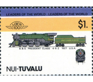 B&O President Class 4-6-2 1927 USA - Polynesia / Tuvalu, Nui 1985