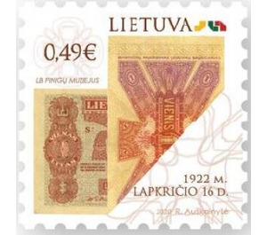 Banknote from 1922 - Lithuania 2020 - 0.49