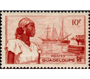 Basse-Terre Harbor and woman - Caribbean / Guadeloupe 1947 - 10