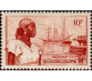 Basse-Terre Harbor and woman - Caribbean / Guadeloupe 1947 - 10