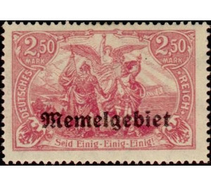 Be united! (Genius), overprint Memel-Area - Germany / Old German States / Memel Territory 1920 - 2.50