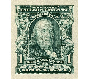 Benjamin Franklin (1706-1790), leading author and politician - United States of America 1906