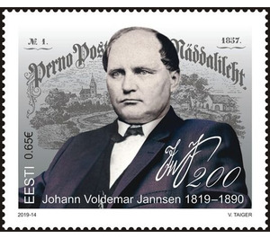 Bicentenary of Johann Voldemar Jannsen, Journalist & Author - Estonia 2019 - 0.65