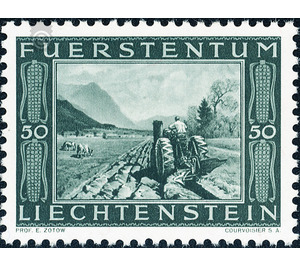 Binnenkanal  - Liechtenstein 1943 - 50 Rappen