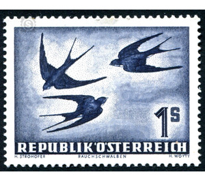 birds  - Austria / II. Republic of Austria 1953 - 1 Shilling